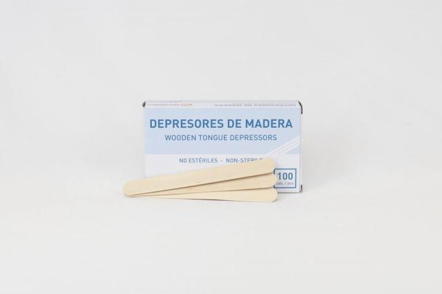 Depresor lingual de madera no estéril (Caja 100 uds.)